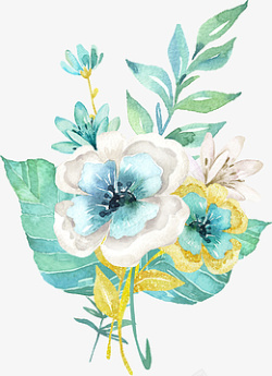 手绘水彩小花素材