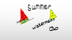 西瓜的夏天手绘小清新图片素材