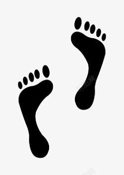 黑色脚印剪影素材