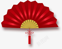 红色中国扇免扣PNGpng免抠素材_88icon https://88icon.com 新年扇子 中国风 深红色 折扇 扇