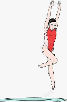 手绘风奥运跳水运动员png免抠素材_88icon https://88icon.com 手绘风 奥运 跳水 运动员