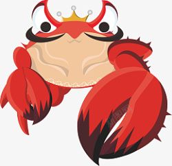 红色螃蟹卡通插画素材