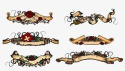 牛皮纸效果欧式复古标签高清图片