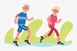 矢量跑步老人老人跑步插画素材高清图片