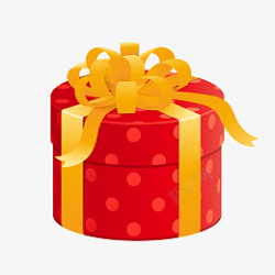 红色礼物盒黄色蝴蝶结节日元素素材