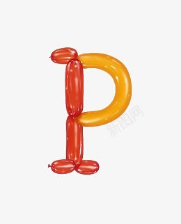 火鸡字母气球字母P图标