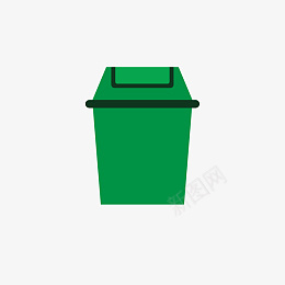 绿色叶子手绘绿绿绿垃圾桶图标