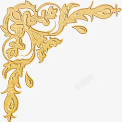 金边花纹欧式花边装饰元素素材