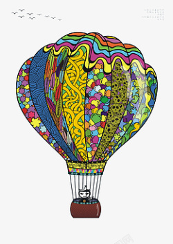 手绘卡通彩色氢气球素材
