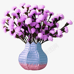 紫色花盆栽少女粉psd免抠素材_88icon https://88icon.com 装饰物 花 紫色 花瓶