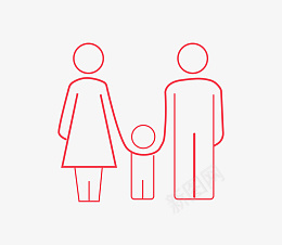 矢量矢量线条红色线条家庭图标图标