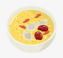 红枣小米粥美味的养生食物插画高清图片