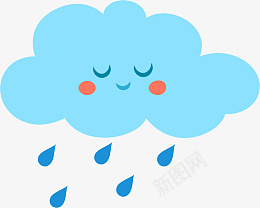 云朵雨滴png免抠素材_88icon https://88icon.com 云朵 雨滴 卡通 蓝色 可爱