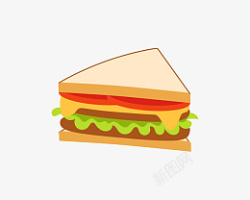 香肠夹心卡通美味三明治插图高清图片