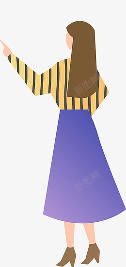 扁平女生伸手手png免抠素材_88icon https://88icon.com 扁平 女生 伸手手 条纹衣服