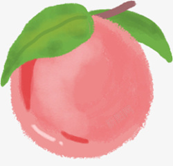 水蜜桃水果手绘可爱素材