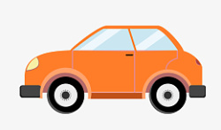 橙色的小汽车插画素材