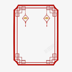 古典中国风新年红色边框png免费下载素材