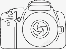 相机手绘图线性手绘单反照相机高清图片