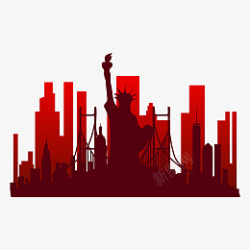 美国纽约建筑美国纽约建筑剪影矢量素材高清图片