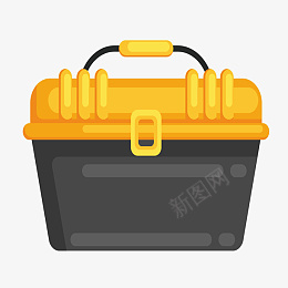 黄色工具箱png免抠素材_88icon https://88icon.com 工人 工作 工地 施工