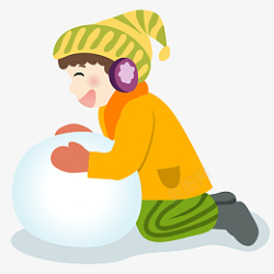滚雪球滚雪球的卡通人物矢量图高清图片