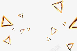 金色三角形几何装饰png免抠素材_88icon https://88icon.com 金色 三角形 几何 装饰