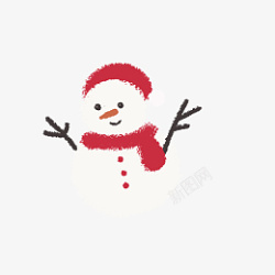 卡通形象可爱小雪人冬天装饰背景素材