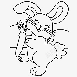 拿着萝卜的线条兔子png免抠素材_88icon https://88icon.com 萝卜 兔子 线条 手绘
