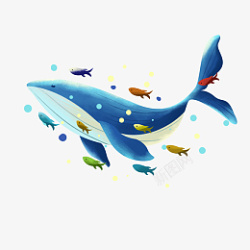 卡通海洋动物鲸鱼素材素材