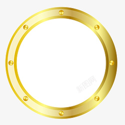 游戏边框质感边框细节圆环金色素材