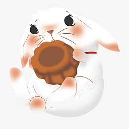 抱月饼的兔子png免抠素材_88icon https://88icon.com 中秋节 玉兔 月饼 手绘 卡通
