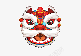 手绘舞狮头醒狮ai免抠素材_88icon https://88icon.com 手绘舞狮头 醒狮 狮子 国潮