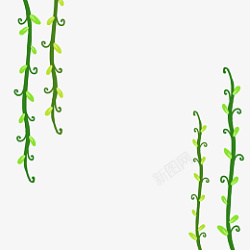 树条卡通绿色植物藤蔓高清图片