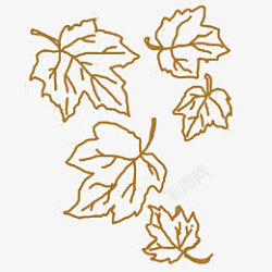手绘临摹手绘树叶落叶线条高清图片