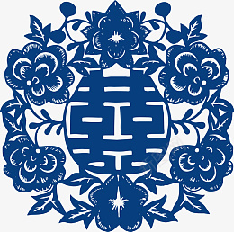 中国风青花瓷花纹剪纸psd免抠素材_88icon https://88icon.com 青花瓷 花纹 剪纸 青色 蓝色 传统 文化 中国风