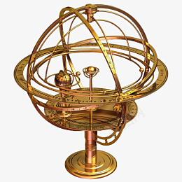 金色古代的天文仪器图标