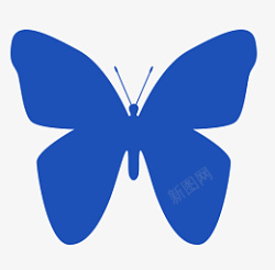 一直蓝色的蝴蝶剪纸呀素材