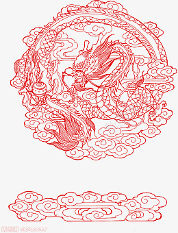 中国龙中国红祥云传统psd免抠素材_88icon https://88icon.com 中国龙 中国红 祥云 传统