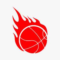 红色篮球火焰剪影素材