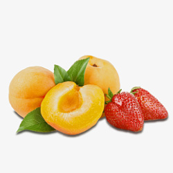 真实水果草莓黄桃素材