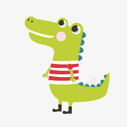 绿色小鳄鱼可爱的卡通小鳄鱼高清图片