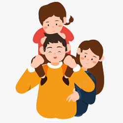 卡通手绘一家人素材