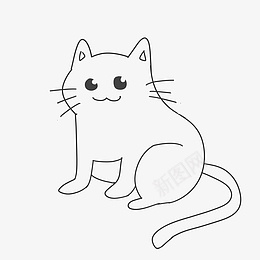 黑白线条猫咪免抠素材png免抠素材_88icon https://88icon.com 可爱猫咪 小猫咪 卡通 小猫 猫咪