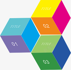 矢量创意彩色正方体信息结构图素材