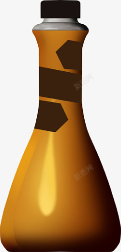 黄色饮料瓶带标签的塑料瓶高清图片