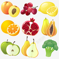 多种水果果蔬卡通素材