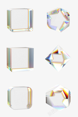 多边形玻璃水晶球元素素材