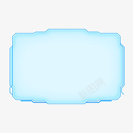 蓝色科技质感边框png免抠素材_88icon https://88icon.com 商务边框 科技边框 简约时尚 对话框 科技感 框
