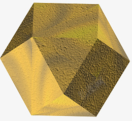 立体剪纸黄色的立体多边形图标